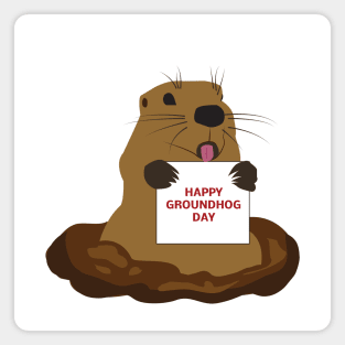 Happy Groundhog Day Magnet